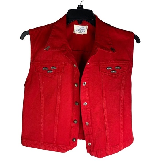 Arkansas Razorback Custom Made Hand Crafted Vest w/ Pewter Hogs Accents Size Med - Picture 1 of 14